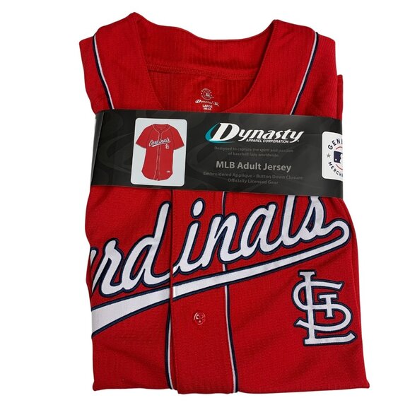 St. Louis Cardinals Red MLB Baseball Jersey L 42-44 Polyester Button-Down Adult - Picture 1 of 11